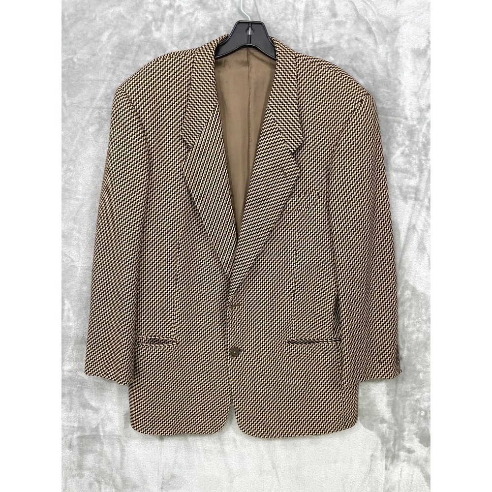 VTG Giorgio Armani Le Collezioni Mens 40 Houndstooth Wool Cashmere Blazer READ!